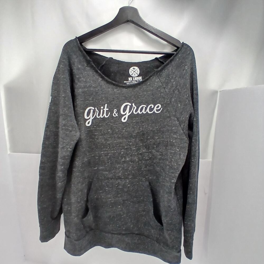 RWB Grit & Grace Sweatshirt/USA /Grunge/Comfy/Patriotic/2X/ Rock/Hip-Hop/Retro